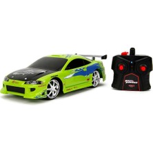 Mey İthalat Jada 1:16 Ölçek Fast & Furious Brian'ın Mitsubishi Eclipse Rc Araba, Yeşil, Turbo Tuşlu, 2.4 Ghz, USB Şarjlı, 29 Cm, Piller Dahil
