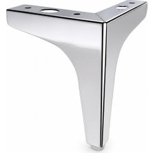 Nzb Krom Gümüş Metal 13 cm Mobilya Köşe Ayağı Dayanıklı Modern Tasarım Koltuk Sehpa Mobilya