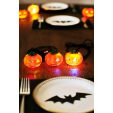 Mey İthalat Beysüs Cadılar Bayramı Halloween Pilli Balkabağı Kolye 3 Lü