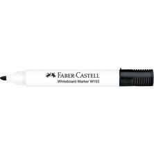 Mey İthalat Faber-Castell Beyaz Tahta Kalemi W153 Siyah, Kokusuz Su Bazlı Mürekkep, Uzun Ömürlü, Şablon ve Cetvel Uyumu, Çocuklar Için Güvenli