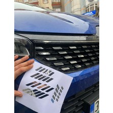 Mey İthalat Ark Sticker Clio Ön Panjur Sticker Set Krom