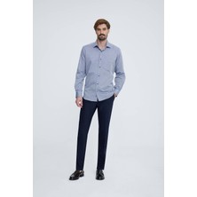 Erkek Açık Gri Uzun Kol Regular Fit Gömlek