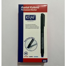 Mey İthalat Kraf Permanent Marker Asetat Kalemi, Yeşil, Orta Uç (M), Suya Dayanıklı, Cd/dvd/cam/plastik/metal, Silgili, 12'li Paket