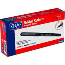 Mey İthalat Kraf Free Ink Roller Kalem, Kırmızı, 0.7 mm Uç, Su Geçirmez, Solmaz Mürekkep, Ergonomik Tasarım, 12'li Paket
