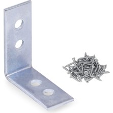Mey İthalat BADEM10 Mobilya Dolap Köşe Bağlantı Sabitleme L Demir Gönye 35X35X15 mm (5 Adet)