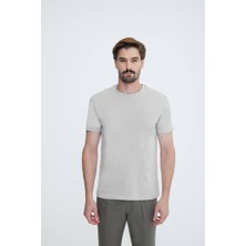 Ysf Erkek Bej Bisiklet Yaka T-shirt