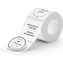 Mey İthalat Nıımbot B21/B1/B3S Etiket Yazıcısı Için Yuvarlak Etiketler, Termal Çıkartma 50 x 50 Mm, 150 Etiketli 1 Rulo
