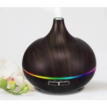 Renas Store Hava Nemlendirici Ahşap Görünümlü 7 Renk LED Işıklı Soğuk Buhar 50 Hz 60 Hz Kahverengi
