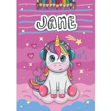 Mey İthalat Jane: Livre De Coloriage Personnalisé Pour Jane | Licorne | Cadeau D'anniversaire Pour Fille ... | 4 À 8 Ans | 25 Motifs De Licorne Avec Le Prénom Jane, Grand Format A4 (21 x 29.7 Cm)