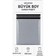 Just Cheap Store Gri Cepsiz Büyük Boy Kargo Poşeti 35X45+5 cm 100 Adet
