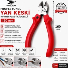 Turgutlar Orjinal Profesyonel Yan Keski Kırmızı Plastik Izoleli 160 mm