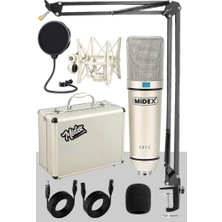 Mey İthalat Midex Cx1 Sta Üst Seviye Condenser Stüdyo Ses Kayıt Mikrofonu Stand Filtre Seti