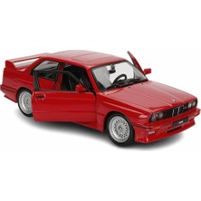 Mey İthalat Bburago 1988 Bmw 3 Series M3 (E30) 1:24 Model Araba - Kırmızı, Detaylı ve Koleksiyonluk Mini Maket