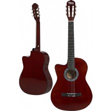 Mey İthalat Midex CG-396BRW Sap Ayarlı 4/4 Yetişkin Boy Solak Klasik Gitar Seti, Kahverengi