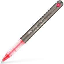 Mey İthalat Faber-Castell Free Ink Roller Kalem 0.5, Kırmızı, Silinmez Kalıcı Mürekkep, Iğne Uçlu, Akıcı Yazım, Mürekkep Göstergeli