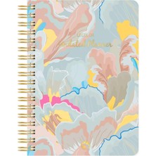 Mey İthalat Le Color Süresiz Planlayıcı Spiralli Ajanda Defter Lotus 17X24 cm Renkli Desenli