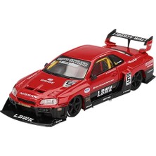 Mey İthalat Mini Gt 1/64 Nissan LB-ER34 Super Silhouette Skyline Kırmızı/siyah (Sağ Kol) Bitmiş Ürün MGT00843-R