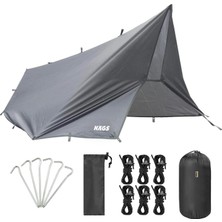 Mey İthalat Haegs Su Geçirmez Tarp Tente Gölgelik Örtü, 4 Mevsim Taşınabilir Örtü Branda Outdoor Açık Hava Kamp Seyahat Tente Branda Barınak Yağmurluk, Güneşlik Karavan Yan Gölgelik Çadır 300X300 Cm- Gri
