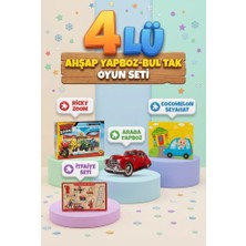 Farbu Oyuncak Eğitici Öğterici ve Eğlenceli 4'lü Frame Yapboz Hikayeli Yapboz ve Bul-Tak Oyun Seti