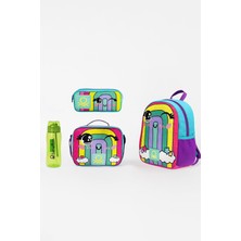Mey İthalat United Colors Of Benetton Gökkuşağı Okul Çantası Seti, 34X26X11 Cm, Kırmızı, Beslenme Çantası + Kalemlik + Matara