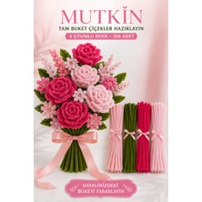 Mutkin 4 Renk Şönil Tel Seti 100 Adet 30 cm Somon Fuşya Pembe Yeşil Buket Çiçek Hobi Çubuğu