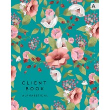Mey İthalat Independently Published Client Book Alphabetical: 8X10 Large Hair Stylist Notebook Organizer With Alphabet Index | Beautiful Watercolor Floral Design Teal
