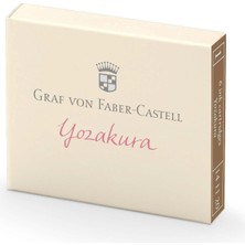 Mey İthalat Graf Von Faber-Castell Dolma Kalem Kartuşu, 6’lı, Yozakura Renk, Suya ve Silinmeye Dayanıklı, Işığa Karşı Dirençli, Ergonomik, Tek Kullanımlık