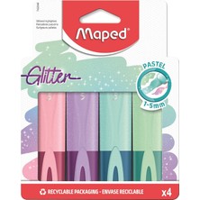 Mey İthalat Maped Fosforlu Kalemler Glıtter Pastel 4'lü 742046