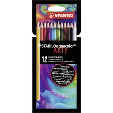 Mey İthalat Stabılo Aquacolor Arty - Kuru Boya Kalemi - 12'li Paket - Çeşitli Renkler