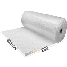 Mey İthalat Bant Evi Balonlu Naylon Patpat 100CM Genişlikte Rulo Havalı Eşya Koruma Ambalaj Pat Pat (100CM x 5m)