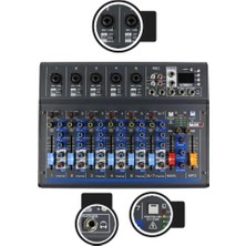 Mey İthalat Midex MDX-07FXU 7 Kanal Ses Mikseri Deck Mikser (Kayıt USB Efekt)