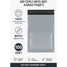 Just Cheap Store Gri Cepli Orta Boy Kargo Poşeti 30X37+5 cm 100 Adet