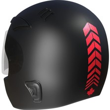 Mey İthalat 2 Adet Sport Kask, Araba Ayna Reflektif Kırmızı Kask Sticker