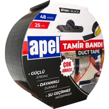 Mey İthalat Apel Tamir Bandı (Duct Tape) Askılı Karton 48 mm x 25 M Siyah