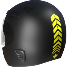 Mey İthalat 2 Adet Sport Kask, Araba Ayna Floresan Sarı Kask Sticker