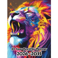 Mey İthalat Abstract Lion 10 Year Monthly Planner 2024-2033: Large 120 Month Calendar | Gift For People Who Love Cats, Wildlife Animal Lovers | For Back To School, Office, Work | 8.5 x 11 Inches | 241 Pages | V11