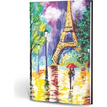 Mey İthalat Le Color Creamona Paris Dokulu Mini Defter Çizgili Paris