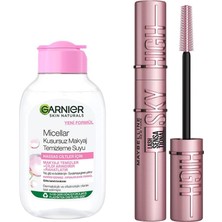 Mey İthalat Garnier Skin Naturals Micellar Kusursuz Makyaj Temizleme Suyu (100 Ml) & Maybelline New York Lash Sensational Sky High Maskara