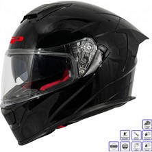 Gp Kompozit MKS008-GB Yarış Spoiler Güneş Vizörlü Şeffaf Full Face Motosiklet Kaskı