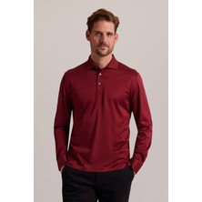 Ysf Erkek Bordo Polo Yaka Sweatshirt