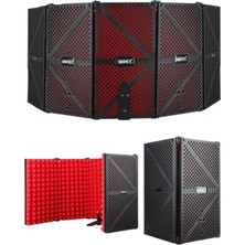 Mey İthalat Midex Pf-44 Red Mikrofon Ses Yalıtım Izolasyon Paneli 5 Bölümlü (75X30 Cm)