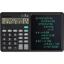 Mey İthalat Büyük El Yazma LCD Not Defteri ile 12 Basamaklı Masaüstü Hesap Makinesi. Ofis, Okul, Ev Için Güneş Enerjili Standart Fonksiyon Hesaplayıcısı