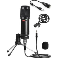 Mey İthalat Lastvoice BM800 Condenser Stüdyo Mikrofon (Mini Tripod + 7.1 Ses Kartı)