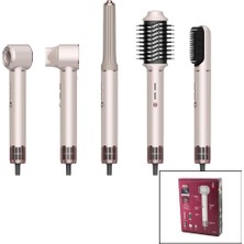 Mey İthalat Rose Gold Air Brush 5in1=bukle-Hacimle-Düzleştir-2-Fırça Saç Kurutma - Şekil Makinesi 1300W3-KDM.HIZ - Derece SHD-1729