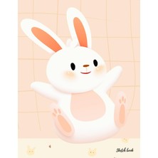 Mey İthalat Sketch Book: (Cute Bunny Cute Orange Pattern Cover) 8.5 x 11 Inches 110 Pages, Blank Unlined Paper For Sketching, Drawing , Whiting , Journaling & Doodling