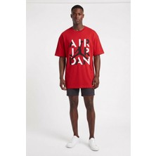 Usa Basketball Jordan Kırmızı Oversize Erkek T-Shirt 141918