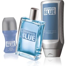 Mey İthalat Individual Blue Erkek Parfüm Rollon Saç Vücut Şampuanı Üçlü Set