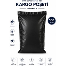 Just Cheap Store Siyah Cepsiz Battal Boy Kargo Poşeti 45X55+5 cm 100 Adet