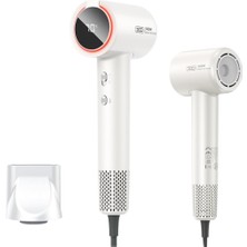 Mey İthalat Xo Dijital Ekranlı Saç Kurutma Makinesi – 1600W Güçlü Fırçasız Motor, 3 Hız ve 4 Sıcaklık Ayarı, LED Ambient Işık, Soğuk Hava ve Iyon Teknolojisi, Hafif ve Ergonomik Tasarım, CF29, Gri