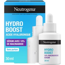 Mey İthalat Neutrogena Hydro Boost Serum%10 Niasinamid (30 ml Pipetli Şişe) – Hyalüronik Asit ve Niasinamid Içeren Nemlendirici Serum – Cilt Tonunu Eşitlemeye ve Canlandırmaya Yardımcı Yüz Bakımı